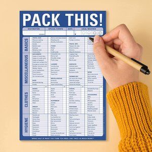 Pack This! Large List Pad 60 Sheets Knock Knock Pack This! Pad, 6 x 9-inches